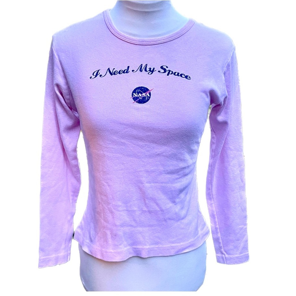 I Need My Space Long Sleeve Pink T-Shirt Size Small